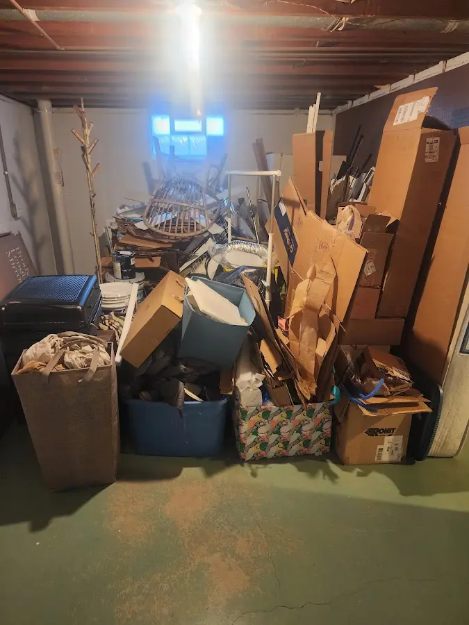 Roll-off dumpster container at job site for 4 Yard Dumpster Rental in St. Charles